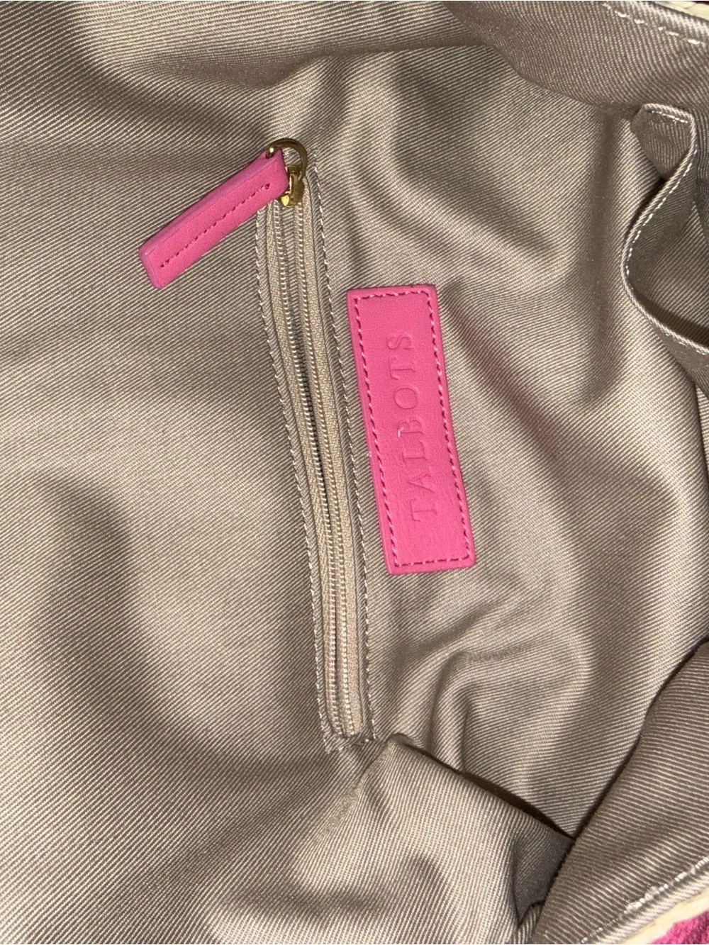 Talbots Pink and Cream Woven Crossbody Bag - Picture 3 of 4
